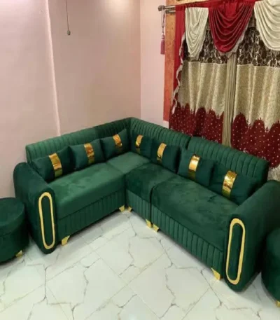 degideonsfurniture.com Green Fabric Sofa