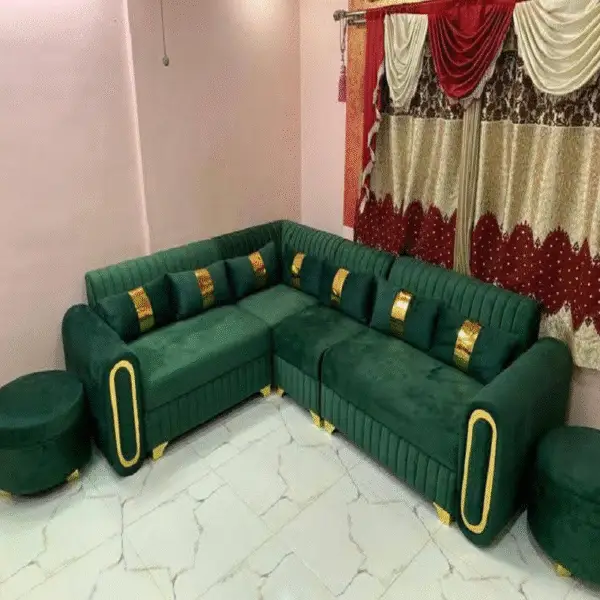 degideonsfurniture.com Green Fabric Sofa