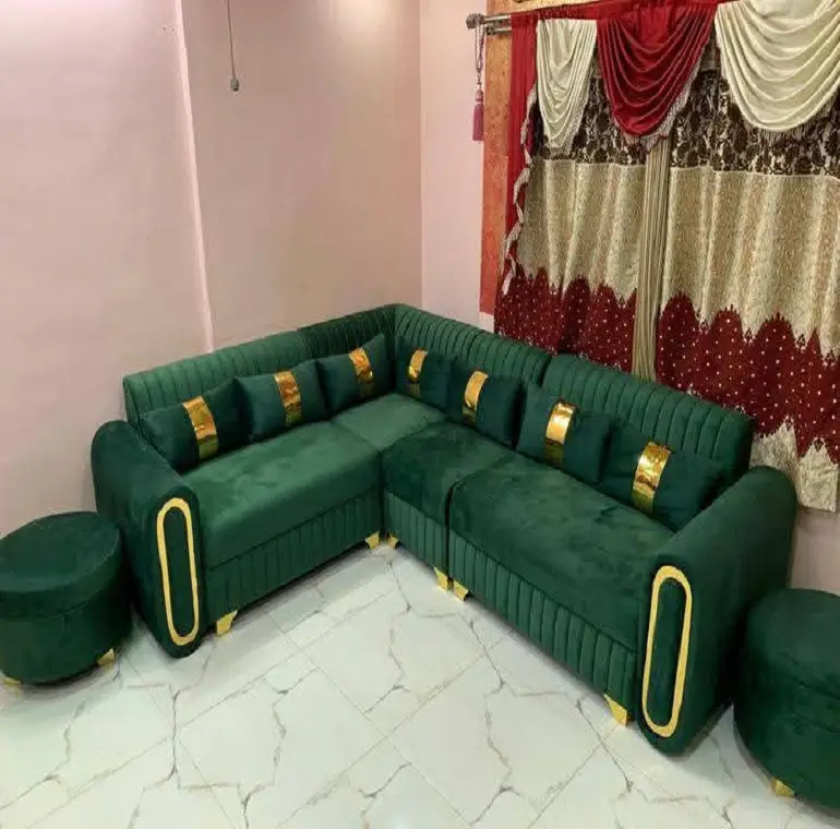 degideonsfurniture.com Green Fabric Sofa